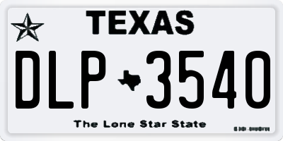 TX license plate DLP3540