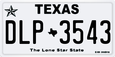 TX license plate DLP3543