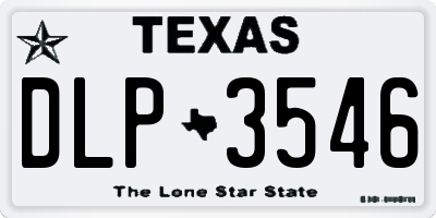 TX license plate DLP3546