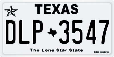 TX license plate DLP3547