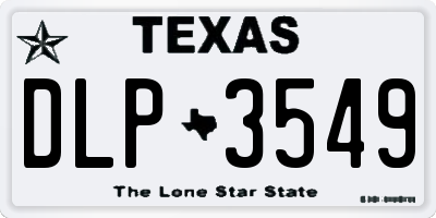 TX license plate DLP3549