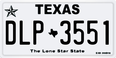 TX license plate DLP3551