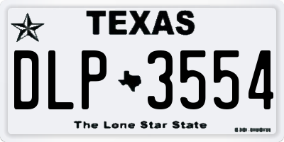 TX license plate DLP3554
