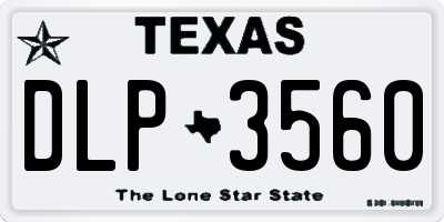 TX license plate DLP3560