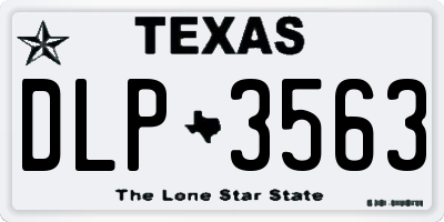 TX license plate DLP3563