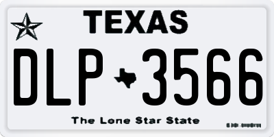 TX license plate DLP3566