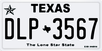 TX license plate DLP3567