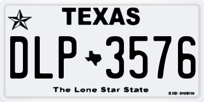 TX license plate DLP3576