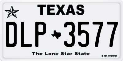 TX license plate DLP3577