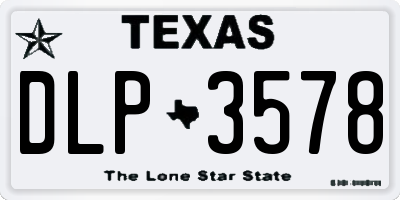 TX license plate DLP3578