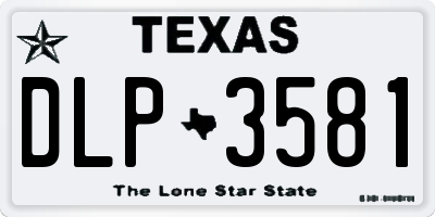 TX license plate DLP3581
