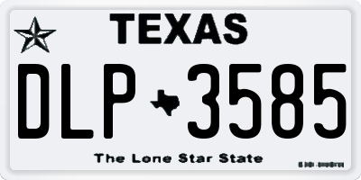 TX license plate DLP3585