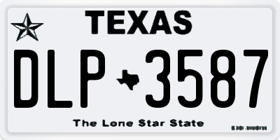 TX license plate DLP3587
