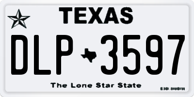 TX license plate DLP3597