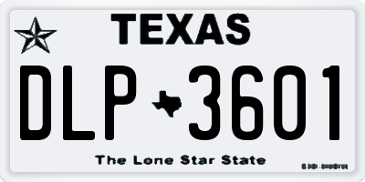 TX license plate DLP3601