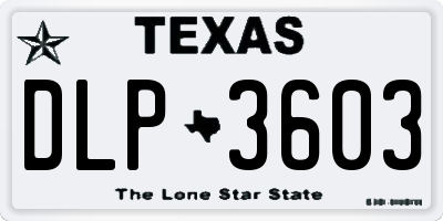 TX license plate DLP3603