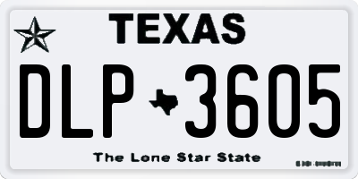 TX license plate DLP3605