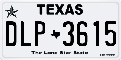 TX license plate DLP3615