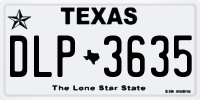 TX license plate DLP3635