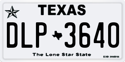 TX license plate DLP3640