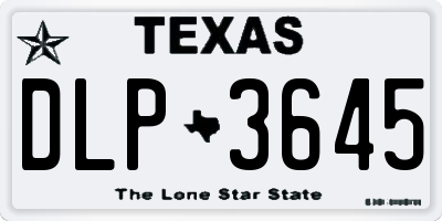 TX license plate DLP3645