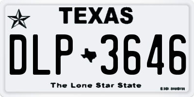 TX license plate DLP3646
