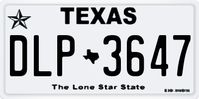 TX license plate DLP3647