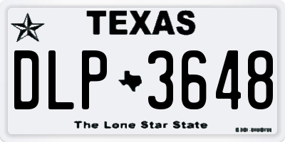 TX license plate DLP3648
