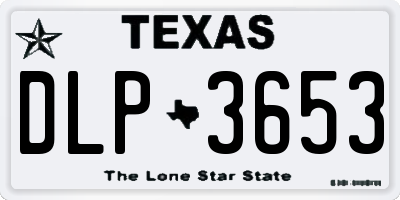TX license plate DLP3653