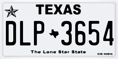 TX license plate DLP3654