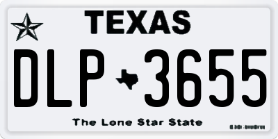 TX license plate DLP3655