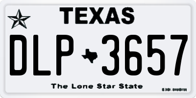TX license plate DLP3657