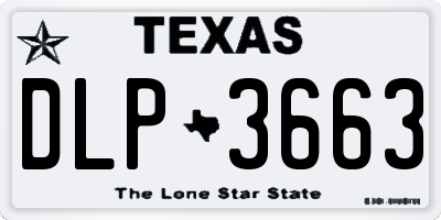 TX license plate DLP3663
