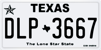 TX license plate DLP3667