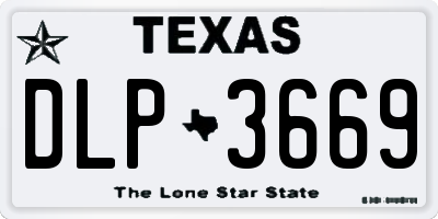 TX license plate DLP3669