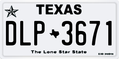 TX license plate DLP3671