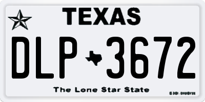 TX license plate DLP3672