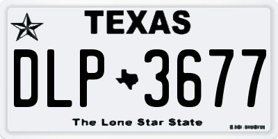TX license plate DLP3677