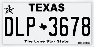 TX license plate DLP3678