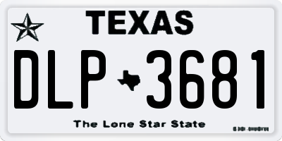 TX license plate DLP3681