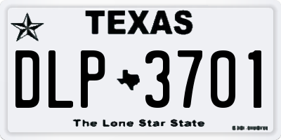 TX license plate DLP3701