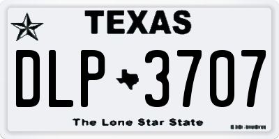 TX license plate DLP3707