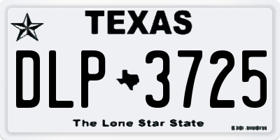 TX license plate DLP3725
