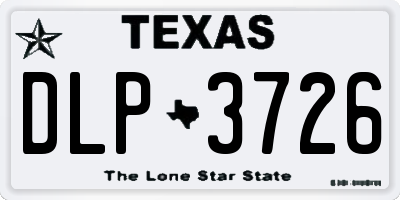 TX license plate DLP3726