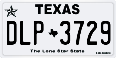 TX license plate DLP3729