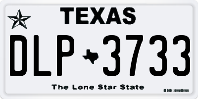 TX license plate DLP3733