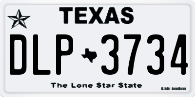TX license plate DLP3734