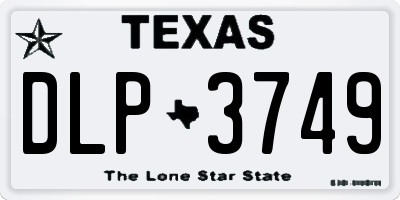 TX license plate DLP3749