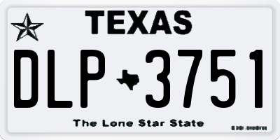 TX license plate DLP3751
