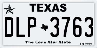 TX license plate DLP3763